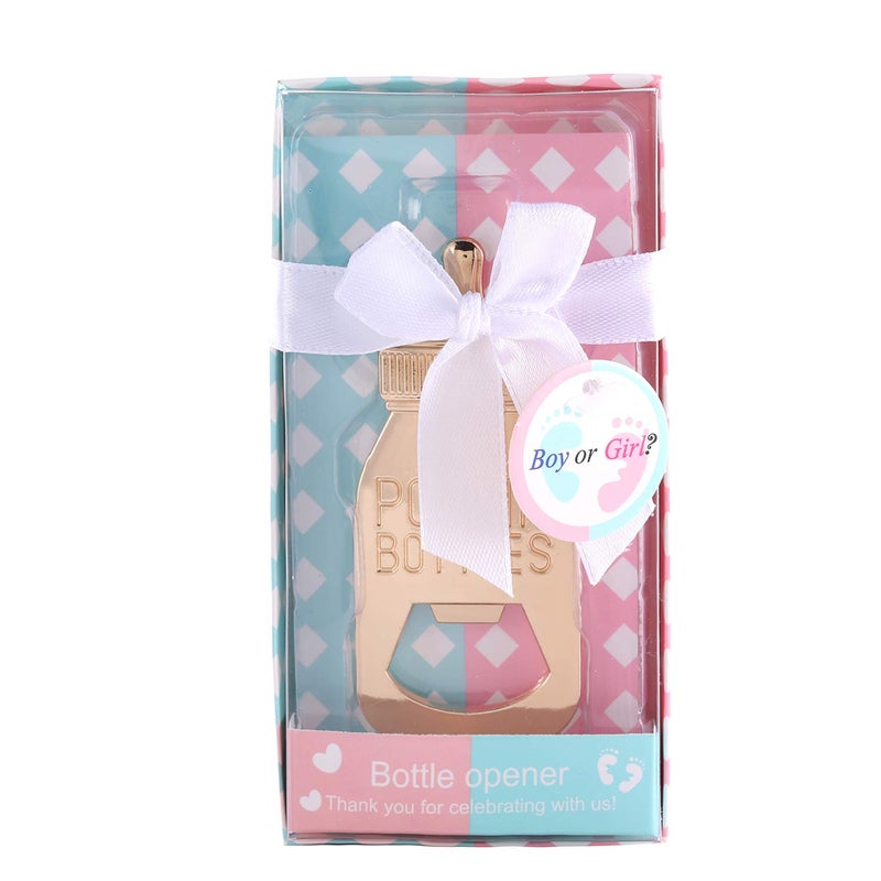 Yuokwer 24pcs Bottle Opener Baby Shower Favor for Guest,Boy or Girl Gender Reveal Party Favors Baby Shower Decorations Gender Reveal Party Souvenir Return Gift & Supplies (Blue and Pink, 24) - Image 3
